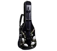 Custodia universale per chitarra acustica, impermeabile, con scomparto per accessori, tasche multiple, croce pasquale nera, Multicolore, 42.9x16.9x4.7 in, Borsa per chitarra