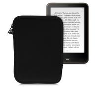 kwmobile Custodia Universale per eReader - Copertina in Neoprene Nero con Chiusura a Zip - Misura 17 x 12 x 2 cm - Astuccio portatablet