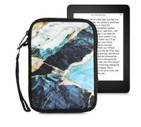 kwmobile Custodia Universale per eReader - Copertina in Neoprene Oro/Bianco/Blu con Chiusura a Zip - Misura 17 x 12 x 2 cm - Astuccio portatablet