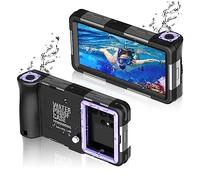 Custodia universale per snorkeling con cordino per immersioni, nuoto, fotografia subacquea, video, impermeabile IP68, per iPhone 15/14/13/12/11/Pro Max XR X Samsung Galaxy S23 S22 S21 nero-viola
