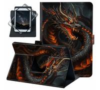 Custodia universale per tablet Android da 10 pollici da 10,1 pollici, rotazione a 360 gradi, in pelle PU, per iPad 9.7/10.2/10.5/Galaxy Tab 9-10.5"/Fire HD 10 e altri tablet da 9,0-10,5", grande drago