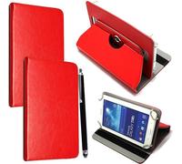 Custodia universale per tablet da 7", in pelle PU, con supporto per tutti i tablet da 6", 7", 7", adatta per Kindle eReader Fire Tablet, Kobo/Voyaga/Lenovo/Sony E-Book/iPad Mini 5 4 3 2 1 (rosso)