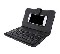 Custodia universale per tastiera per cellulare, tastiera protettiva in pelle Bluetooth senza fili spagnolo e inglese, tastiera Bluetooth ultra sottile per telefono cellulare da 4,5-6,8 pollici