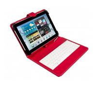 Custodia universale SilverHT con tastiera MicroUSB rossa/bianca per tablet da 9" - 10,1".