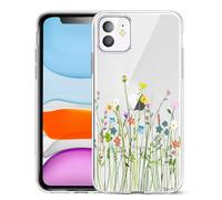 Custodia Unov compatibile con iPhone 11 trasparente con design sottile e morbido TPU protettivo con motivo floreale in rilievo da 6,1 pollici (bo