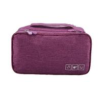 Custodia USB per organizer da viaggio portatile, custodia impermeabile per reggiseno, calzini e biancheria intima (Viola)