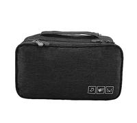Custodia USB per organizer da viaggio portatile, custodia impermeabile per reggiseno, calzini e biancheria intima (Nero)