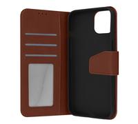 Custodia Vera Pelle per iPhone 13 Portacarte e Supporto Video Marrone