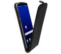 Custodia verticale Avizar in vera pelle nera per Samsung Galaxy S8 Plus