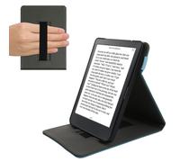 kwmobile Custodia Verticale Compatibile con Kobo Clara HD - Cover con Fascia Mano e leggìo - Case Custodia e-Reader Flip