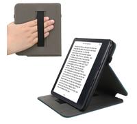 kwmobile Custodia verticale compatibile con Kobo Libra Colour - Cover con fascia mano e leggìo - Case Custodia e-Reader Flip