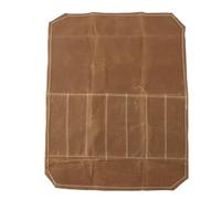 Custodia viaggio per coltelli chef, borsa arrotolabile portatile in tela cerata per picnic, campeggio, barbecue, cucina (cachi)