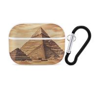 Custodia vintage per AirPods Pro 2, con grande piramide egiziana, antiurto, custodia protettiva rigida per donne e uomini, compatibile con custodia Airpod Pro di 2a/1a generazione con portachiavi