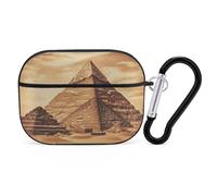Custodia vintage per AirPods Pro 2, con grande piramide egiziana, antiurto, custodia protettiva rigida per donne e uomini, compatibile con custodia Airpod Pro di 2a/1a generazione con portachiavi