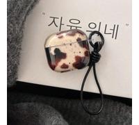 Custodia vintage per auricolari AirPods di 4a generazione in ambra nera traslucida e marmorizzata, compatibile con Apple AirPods 2/3/Pro2 con ricarica senza fili e tracolla AirPods1/2,AirPods Pro,AirP