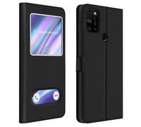 Custodia Wiko View 5 / 5 Plus Doppia Finestra Cover Silicone nero