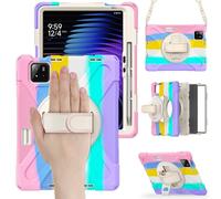 Custodia Xiaomi Mi Pad 8 & Xiaomi Mi Pad 8 Pro 11.2" 2025, Resistente Antiurto PC Duro 360 Gradi Cavalletto Rotante, Tracolla e Porta Penna, Silicone Protezione Cover per Famiglia/Bambino