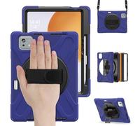 Custodia Xiaomi Pad 7S Pro 12.5" 2025 & Xiaomi Pad 6S Pro 12.4" 2024, Resistente Antiurto PC Duro 360 Gradi Cavalletto Rotante e Tracolla, Silicone Protezione Cover per Famiglia/Bambino/Ufficio/Auto