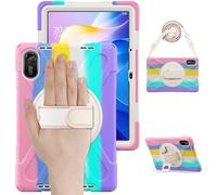 Custodia Xiaomi Redmi Pad 2 11 Pollici 2025, Resistente Antiurto PC Duro 360 Gradi Cavalletto Rotante e Tracolla, Silicone Protezione Cover per Famiglia/Bambino/Ufficio/Auto