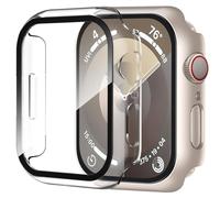 Custodia XiHAMA2Pack con protezione per schermo in vetro temperato integrata, compatibile con Apple Watch Series 10, custodia rigida in PC, copertura