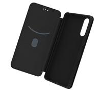 Custodia Xperia 10 III Portacarte Cordoncino Effetto Carbonio Nera