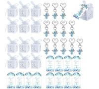 Custodian Angel Pendant & Gift Tags Set - 12 Baptism Gift Boxes, 12 Angel Pendants, 12 Kraft Paper Tags, Ideal for Weddings, Anniversaries, and Special Occasions