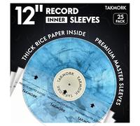 Custodie interne per dischi in vinile: 30,5 cm, antistatiche, in carta di riso per LP, senza acidi, trasparenti, protettive per vinili, 25 pezzi