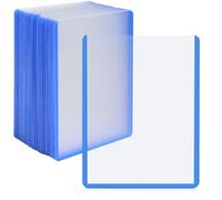 Custodie per carte da 35 pezzi, 7,6 x 10,2 cm, in PVC trasparente, protezioni per carte da gioco o da scambio (blu)