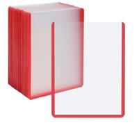 Custodie per carte di credito, 35 pezzi, 7,6 x 10,2 cm, in PVC trasparente, protezioni per carte da gioco o da scambio (rosso)
