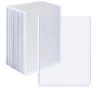 Custodie per carte di credito, 35 pezzi, 7,6 x 10,2 cm, in PVC trasparente, protezioni per carte da gioco o carte da gioco (bianco)
