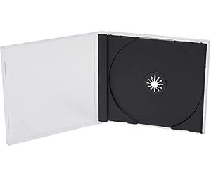 Custodie per CD,singole e standard 10mm,ripiano nero,confezione da 50