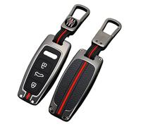 Custodie per Chiavi Auto in Lega di Zinco per Audi A6L A7 A8 Q8 Etron C8 D5 3 Pulsanti Telecomando Accessori Supporto Guscio Pelle (Colore Opaco)