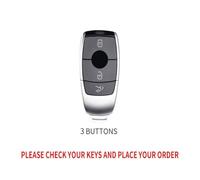 Custodie per chiavi auto Per Mercedes-Benz ABCEGS Classe CLA CLS GLA GLB GLC GLE GLS EQA EQB EQC Custodia Per Chiave Auto 3 Pulsanti Accessori Per Auto STRIVING BIRD(Silver)