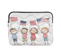 Custodie per computer portatili 13-14 pollici concise, bambini che sventolano piccole bandiere, custodia per computer con cerniera per viaggi di lavoro