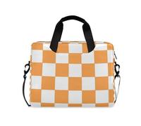 Custodie per computer portatili a tracolla messenger con manico e tracolla da 15,6 pollici Cartella per computer con cerniera arancione e bianco scozzese americano