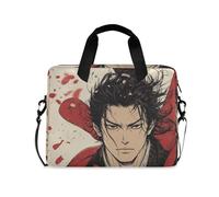 Custodie per computer portatili a tracolla Messenger con maniglia e tracolla da 15,6 pollici Custodia per computer con cerniera Game Anime Playroom Samurai giapponese