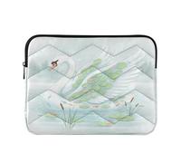 Custodie per computer portatili da 13 a 14 pollici concise, collage di Swan Misty Lake, borsa da trasporto per tablet, per viaggi, lavoro, affari