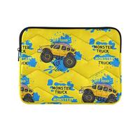 Custodie per computer portatili imbottite colorate carine custodie per laptop per Dell Universal Business Computer Cover da viaggio per Computer Pro 14 Sleeve Cool Yellow Monster Trucks Large
