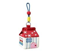 Custodie per cuffie - Contenitore per monete a forma di casa con portachiavi - Custodia per auricolari, per trasportare monete, ragazze e donne, zaino, viaggi e per