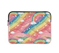 Custodie per laptop da 13-14 pollici, custodia per computer in poliestere con cerniera per uomo e donna, bandiera arcobaleno con glitter Lgbt