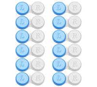 Custodie per lenti a contatto, confezione da 12. Fornitura di un anno. Proteggi i tuoi occhi cambiando mensilmente la custodia delle lenti a contatto, Blu, Naturale