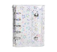 Custodie per raccoglitori, organizer in PVC trasparente per adesivi, copertina decorativa con motivo a stelle, fogli protettivi trasparenti, organizer personale, portadocumenti multiuso durevoli
