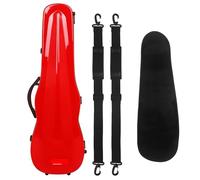 Custodie Per Violini Custodia for violino 4/4 Custodia for violino superleggera in fibra di carbonio Tracolla resistente alla compressione con igrometro Per Violini(Red)