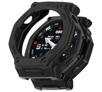 Custodie protettive compatibili con Amazfit T-Rex 3 Pro, robusta custodia protettiva scavata per una maggiore durata e personalizzazione elegante (nero)