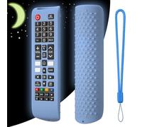 Custodie protettive in silicone con corda per appendere il telecomando per Smart TV BN59-01315A, BN59-01315B, BN59-01315E, BN59-01315L, blu luminoso