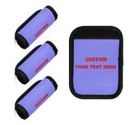 Custom 2 Pcs Bagagli Avvolgimenti Personalizzati Neoprene Valigia Tag Identificatore Adesivi Bagagli Adulti per Borse con Maniglia Blu Viola