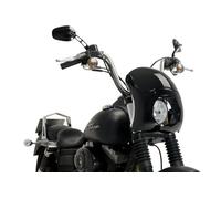 CUSTOM ACCES CUPOLINO SEMICARENATO BURNOUT PER HARLEY D. DYNA FAT BOB 2010 NERO