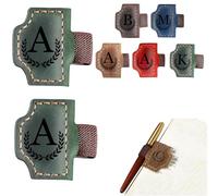 Custom Bygone Mark Bookmark with Pen Holder, 26 Letters Name Initial Personalized Leather Book Mark for Reading Women Men Book Lovers (Green,J)