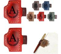 Custom Bygone Mark Bookmark with Pen Holder, 26 Letters Name Initial Personalized Leather Book Mark for Reading Women Men Book Lovers (Red,Z)