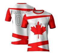 Custom Canada Football Jersey,Uomini Donne Bambini Fan Soccer T-Shirt,Bianco Rosso Maple Leaf Team Jersey,Calcio Trainning Tee, rosso bianco, S